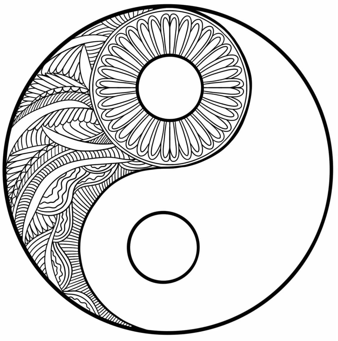 Image Free Yin Yang Mandala Coloring Page Mandalas