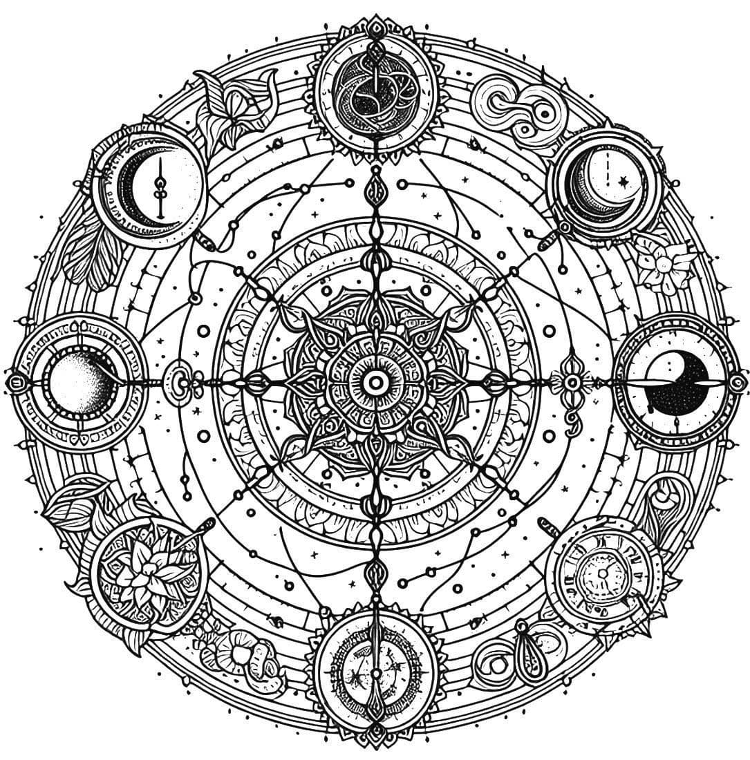Image Free Zodiac Mandala Coloring Page Mandalas