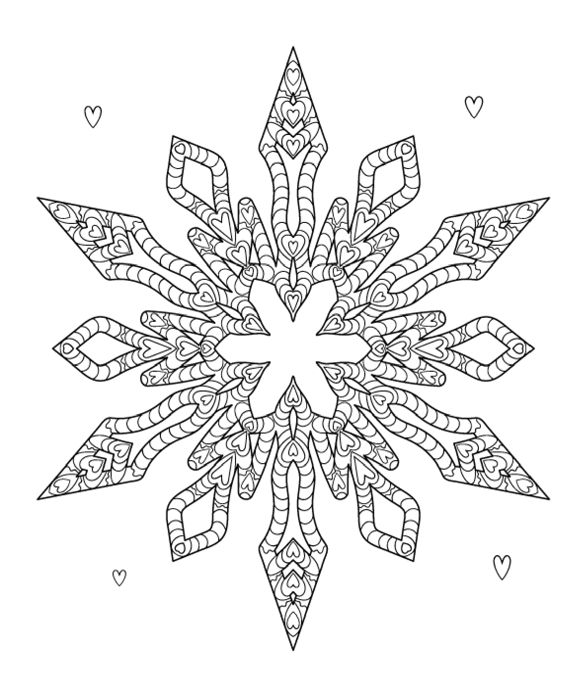 Image Snowflake Mandala Coloring Page Mandalas