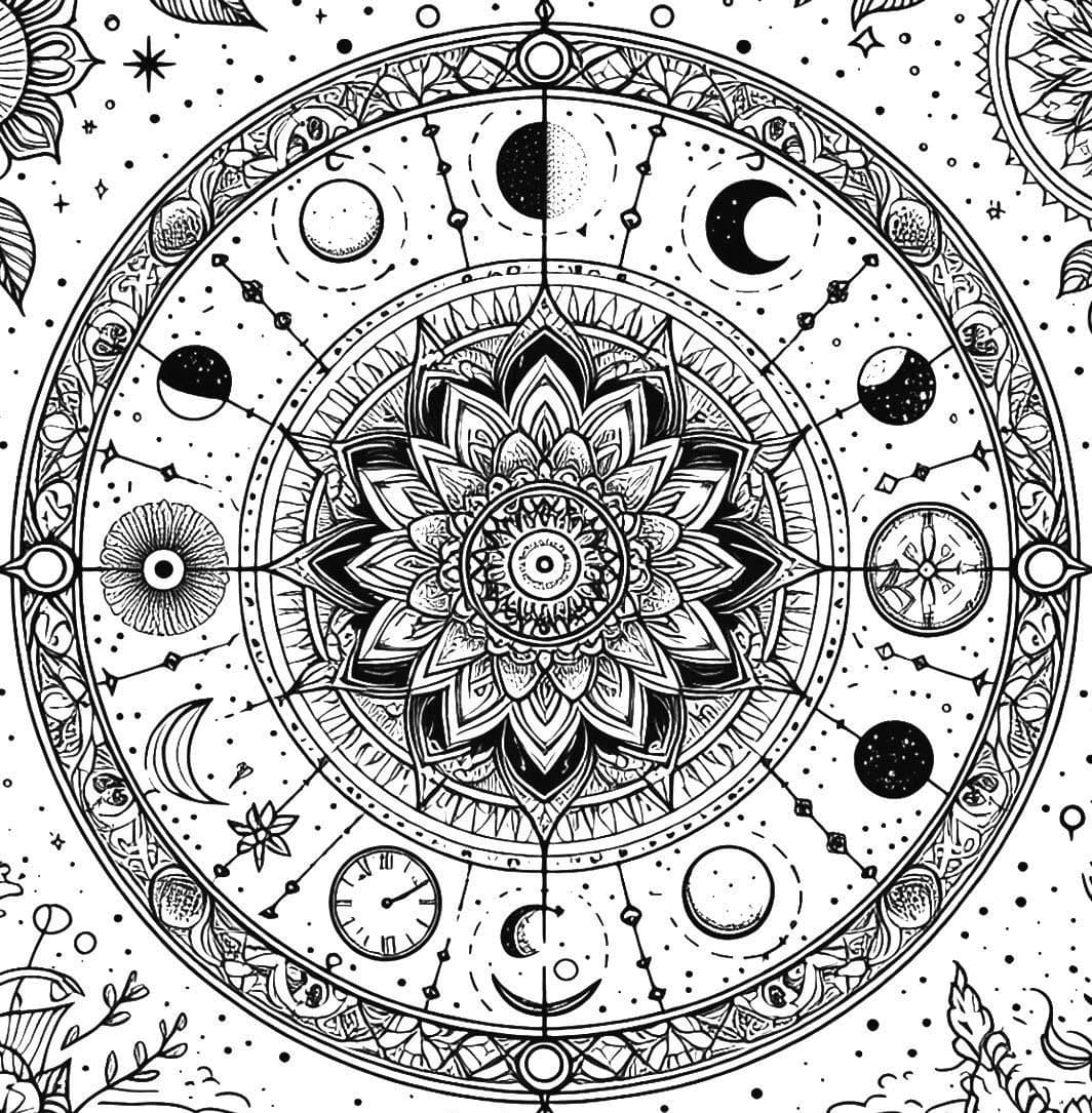 Image Zodiac Mandala Coloring Page Mandalas