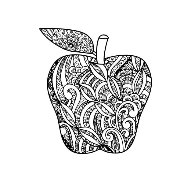 Images Apple Mandala Coloring Page Mandalas