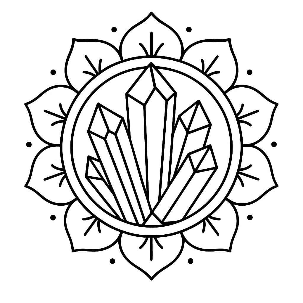 Images Crystal Mandala Coloring Page Mandalas