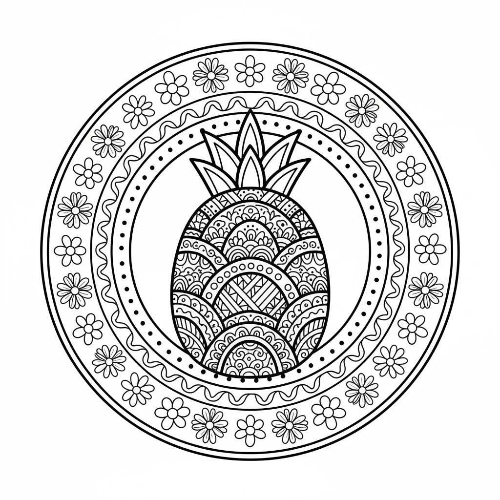 Images Pineapple Mandala Coloring Page Mandalas Images Pineapple Mandala Coloring Page Mandalas