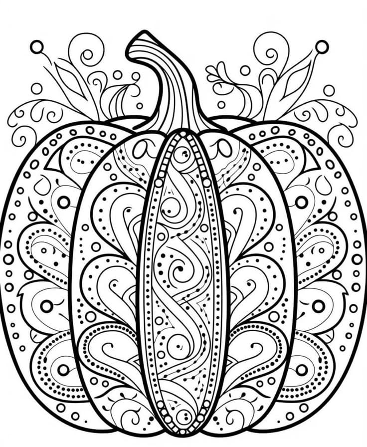 Images Pumpkin Mandala Coloring Page Mandalas