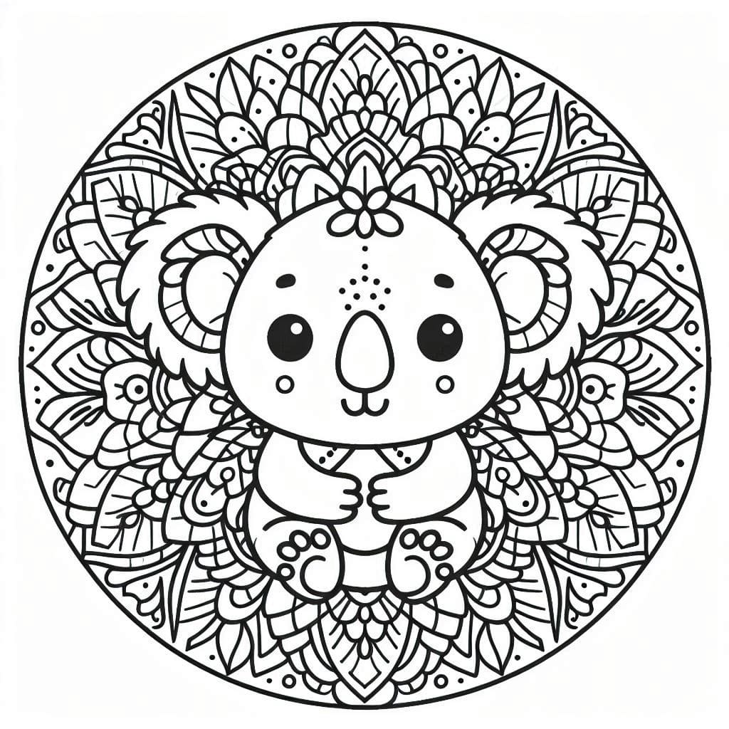 Koala Mandala Printable Coloring Page Mandalas