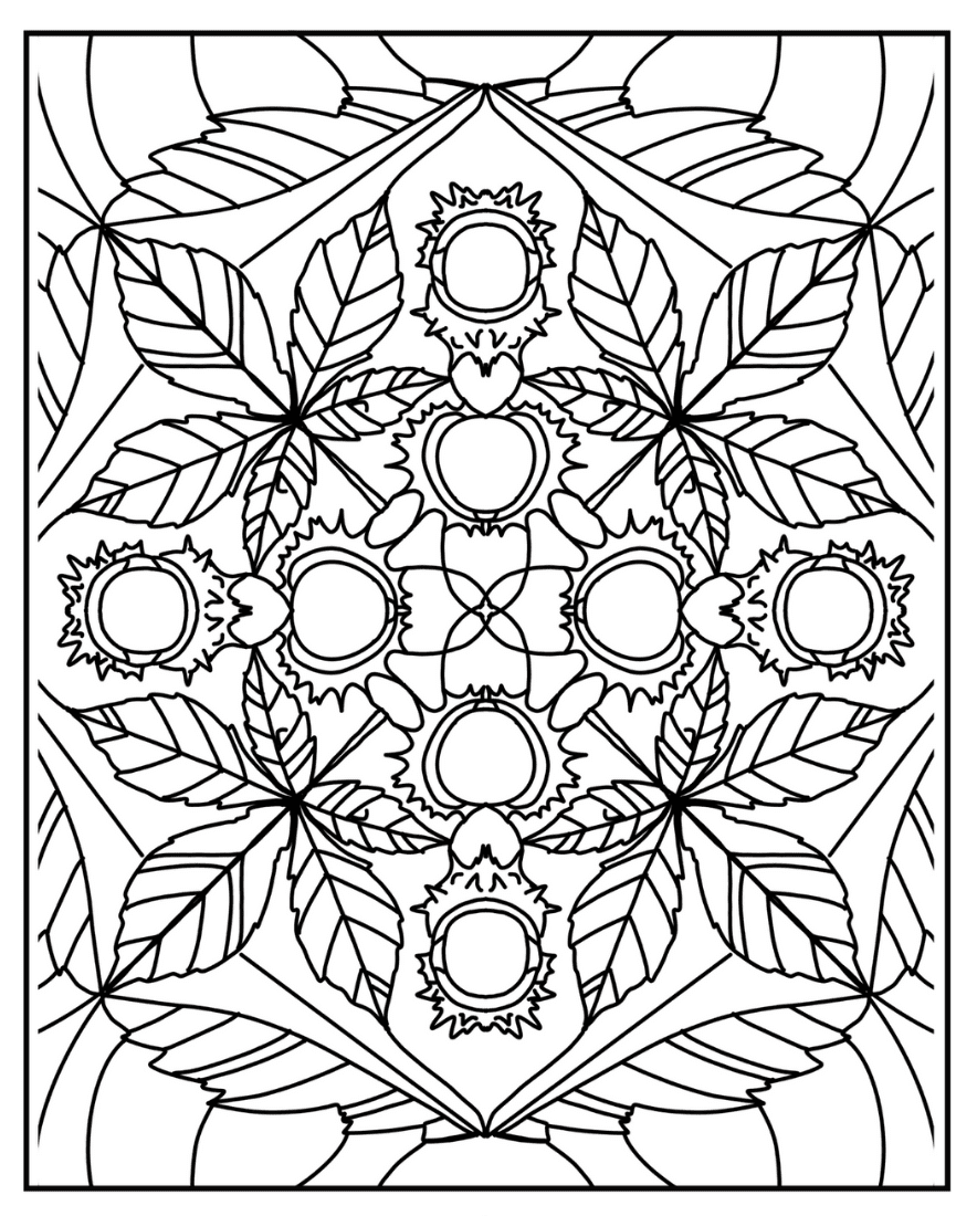 Leaves Mandala Printable Coloring Page Mandalas Leaves Mandala Printable Coloring Page Mandalas