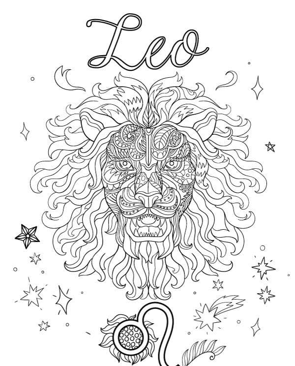 Leo Zodiac Mandala Coloring Page Mandalas