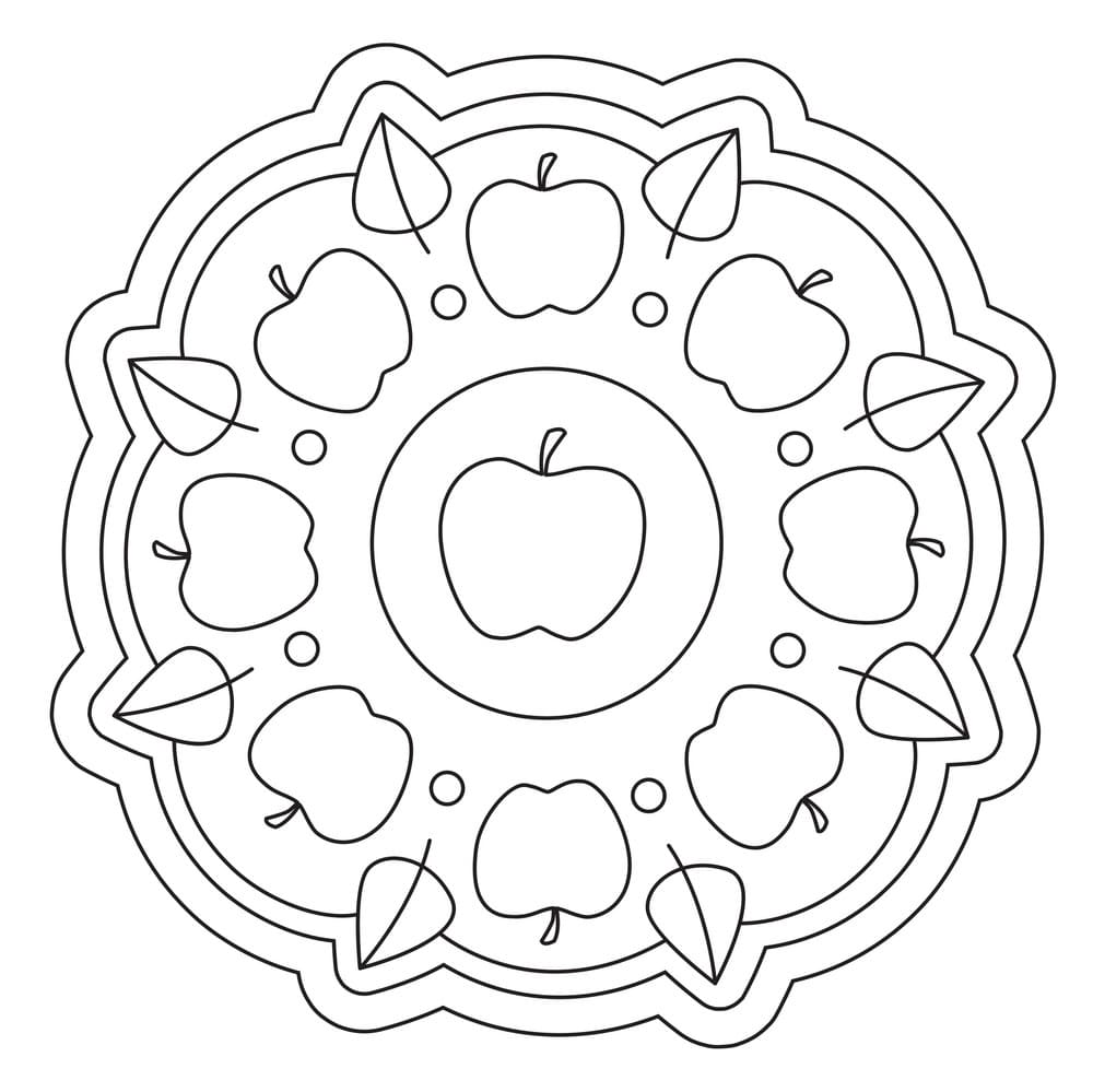 Nice Apple Mandala Coloring Page Mandalas