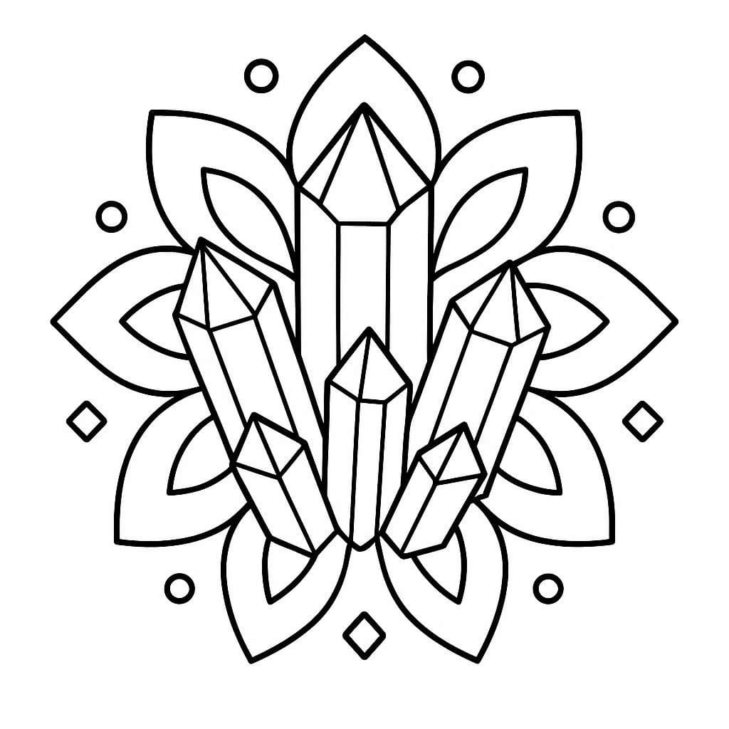 Nice Crystal Mandala Coloring Page Mandalas