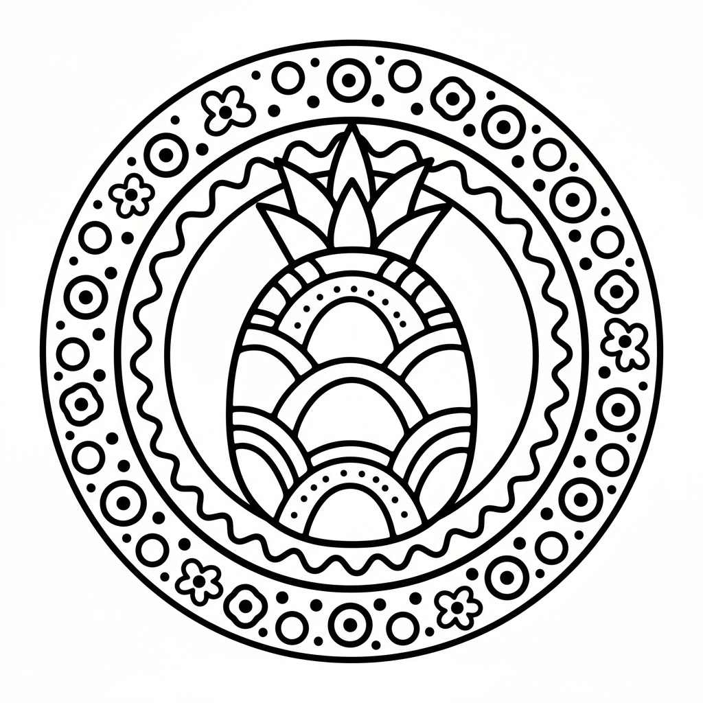 Nice Pineapple Mandala Coloring Page Mandalas Nice Pineapple Mandala Coloring Page Mandalas