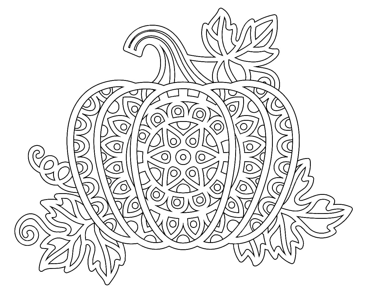 Nice Pumpkin Mandala Coloring Page Mandalas