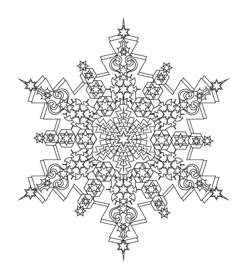 Nice Snowflake Mandala Coloring Page Mandalas