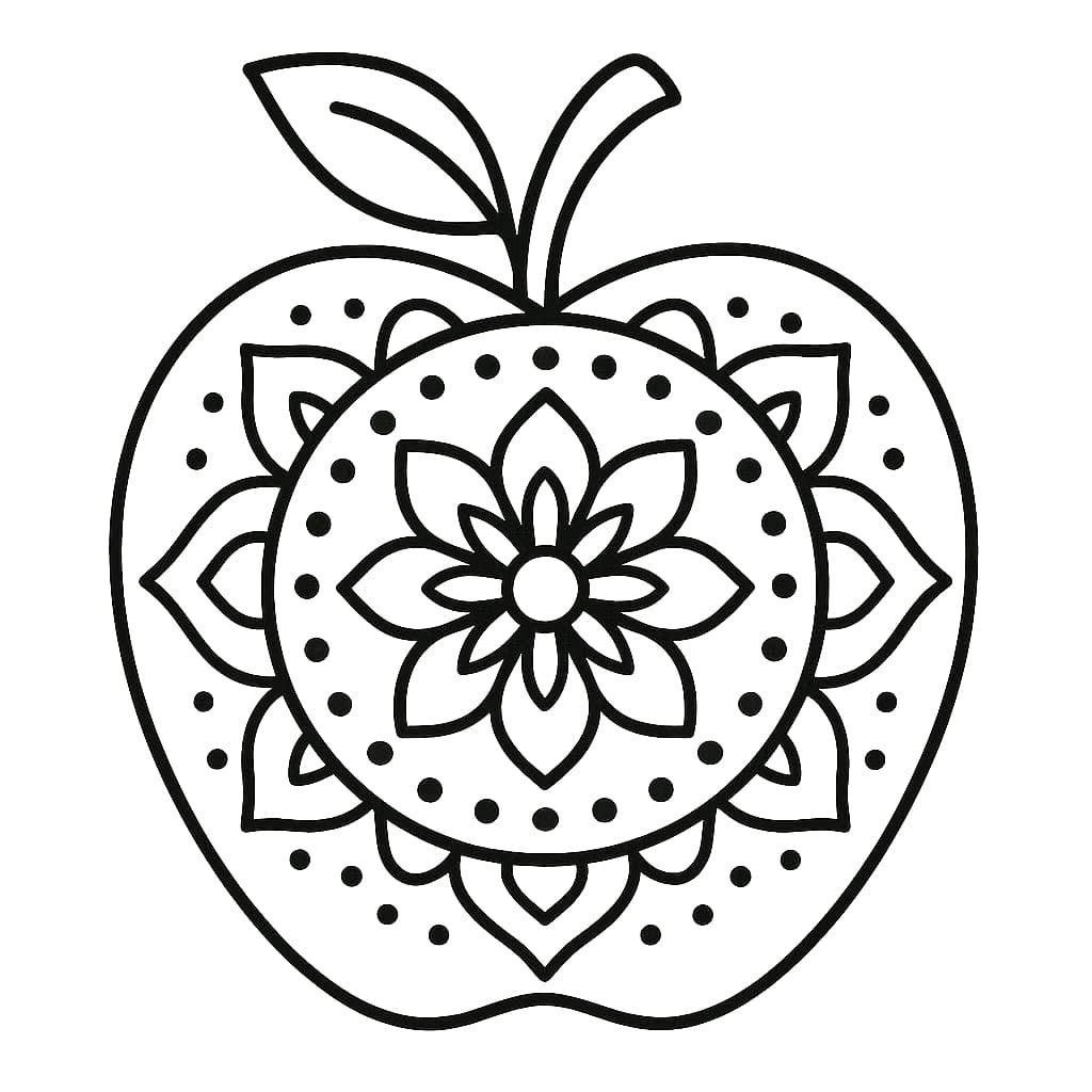 Apple Mandala Coloring Pages Mandalas
