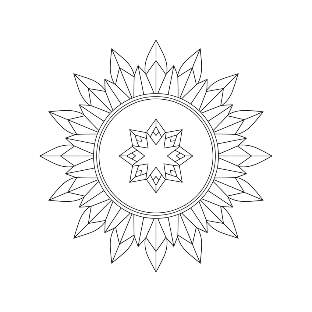 Normal Crystal Mandala Coloring Page Mandalas