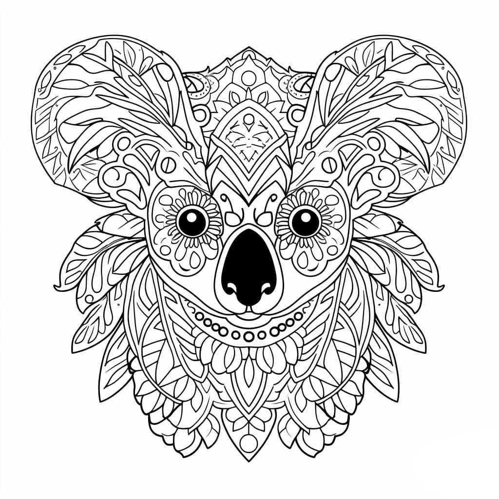 Normal Koala Mandala Coloring Page Mandalas