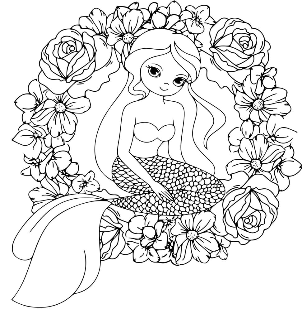 Normal Mermaid Mandala Coloring Page Mandalas