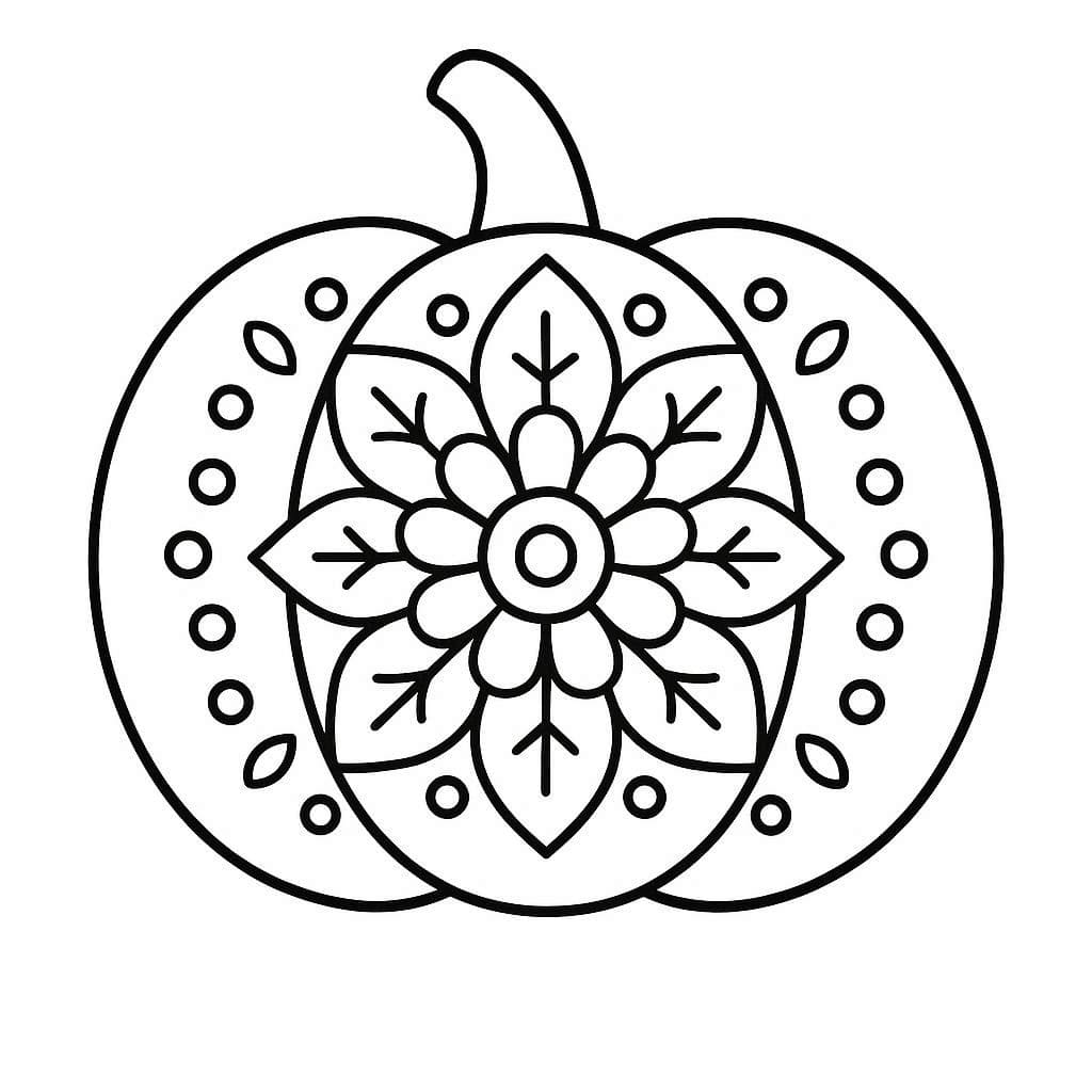 Normal Pumpkin Mandala Coloring Page Mandalas