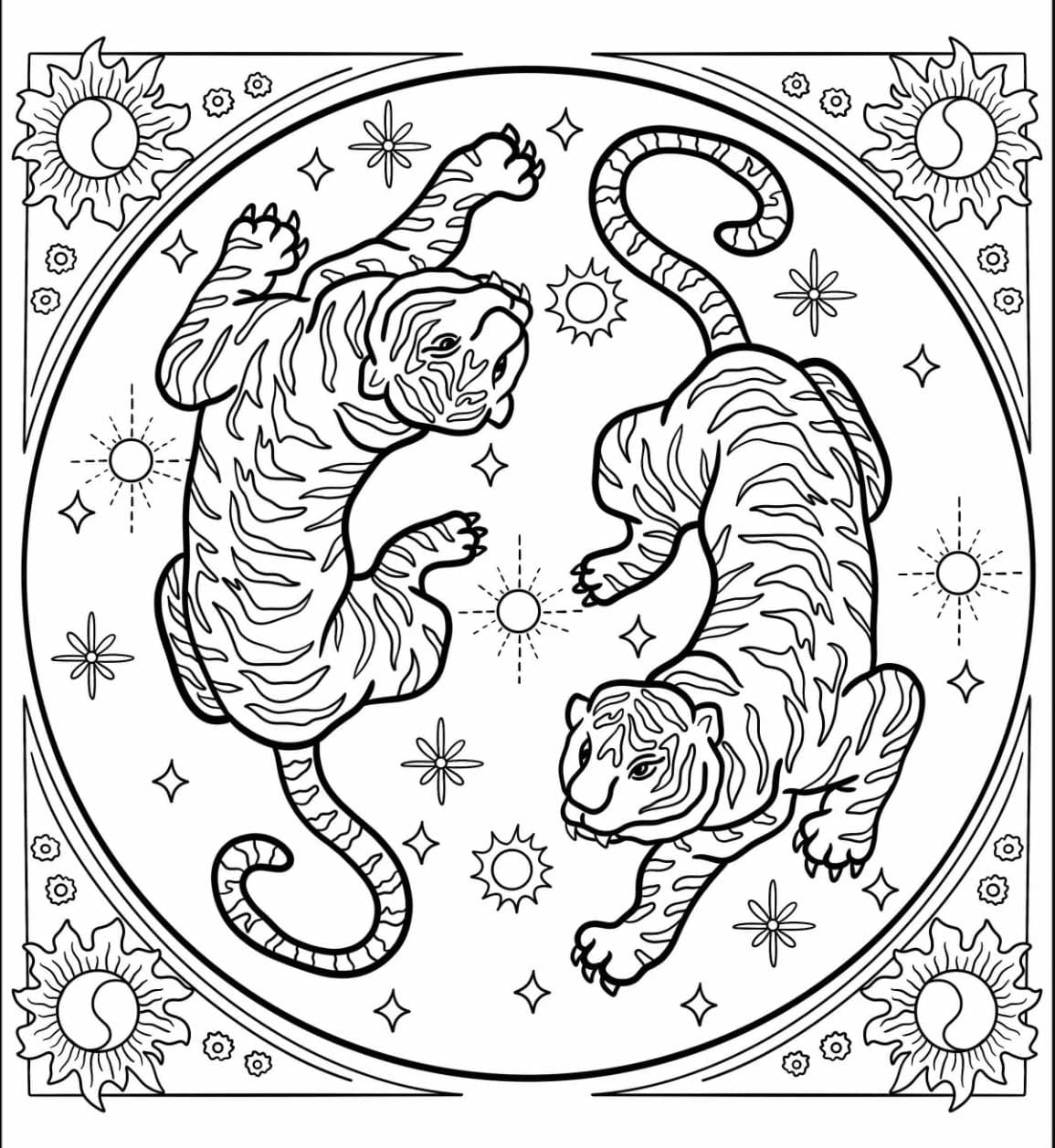 Normal Yin Yang Mandala Coloring Page Mandalas