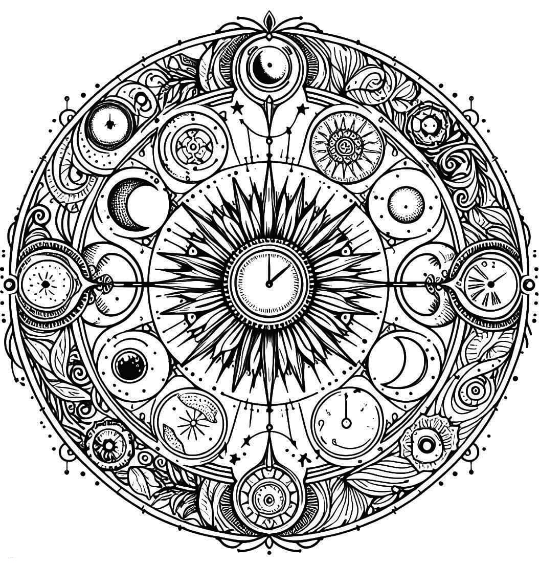 Normal Zodiac Mandala Coloring Page Mandalas