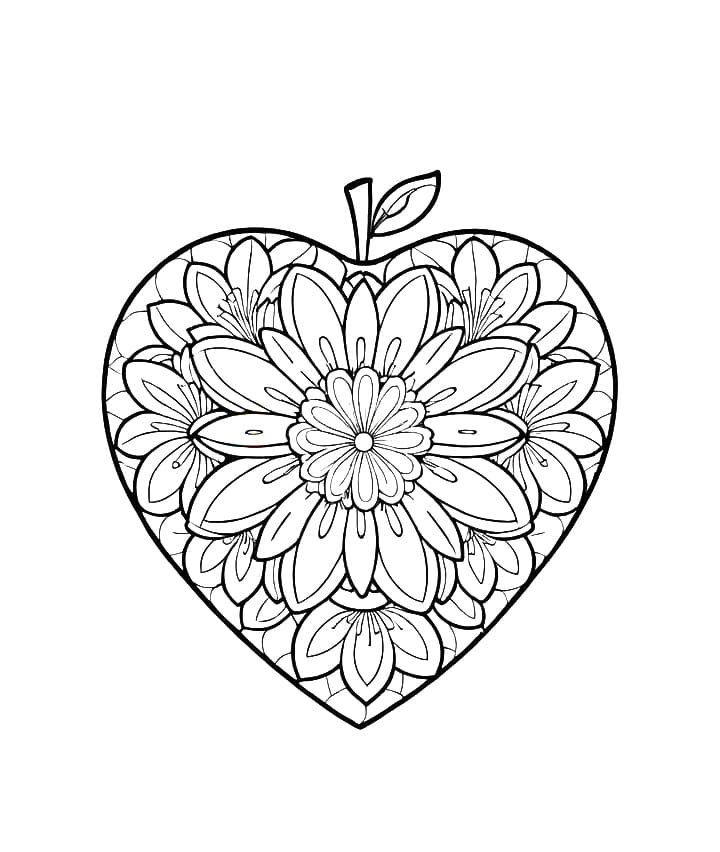 Perfect Apple Mandala Coloring Page Mandalas