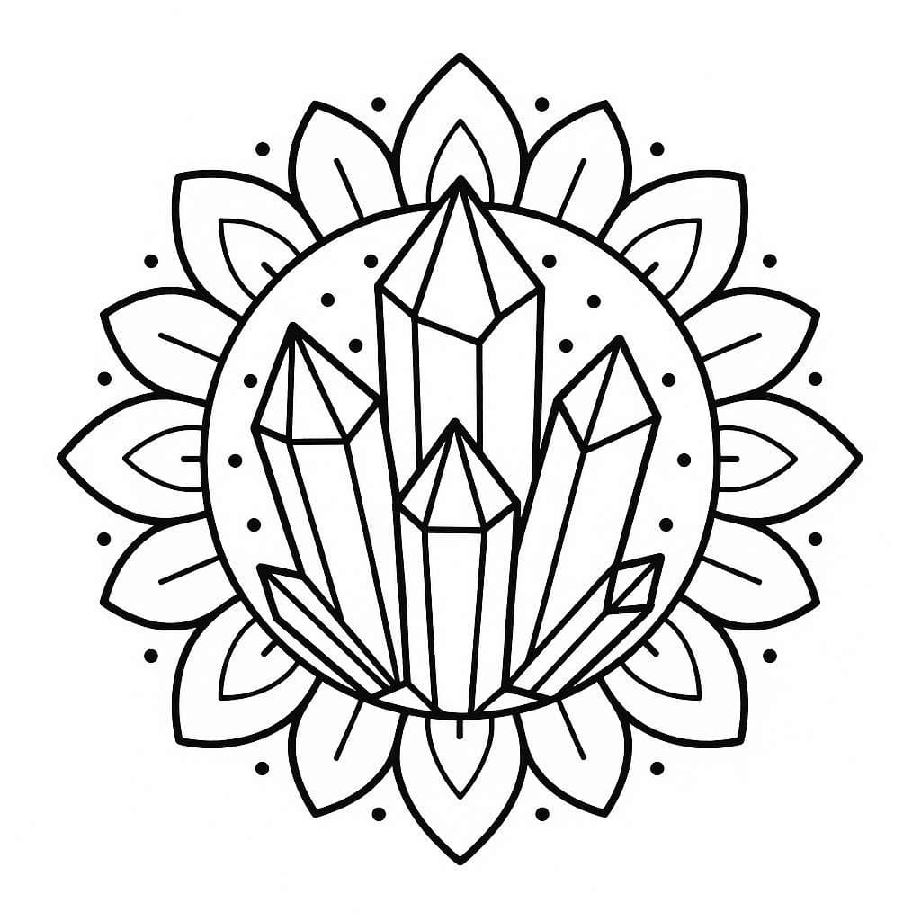 Perfect Crystal Mandala Coloring Page Mandalas