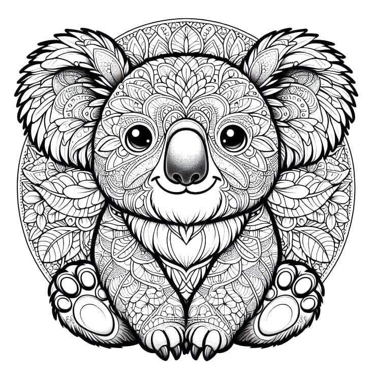 Perfect Koala Mandala Coloring Page Mandalas