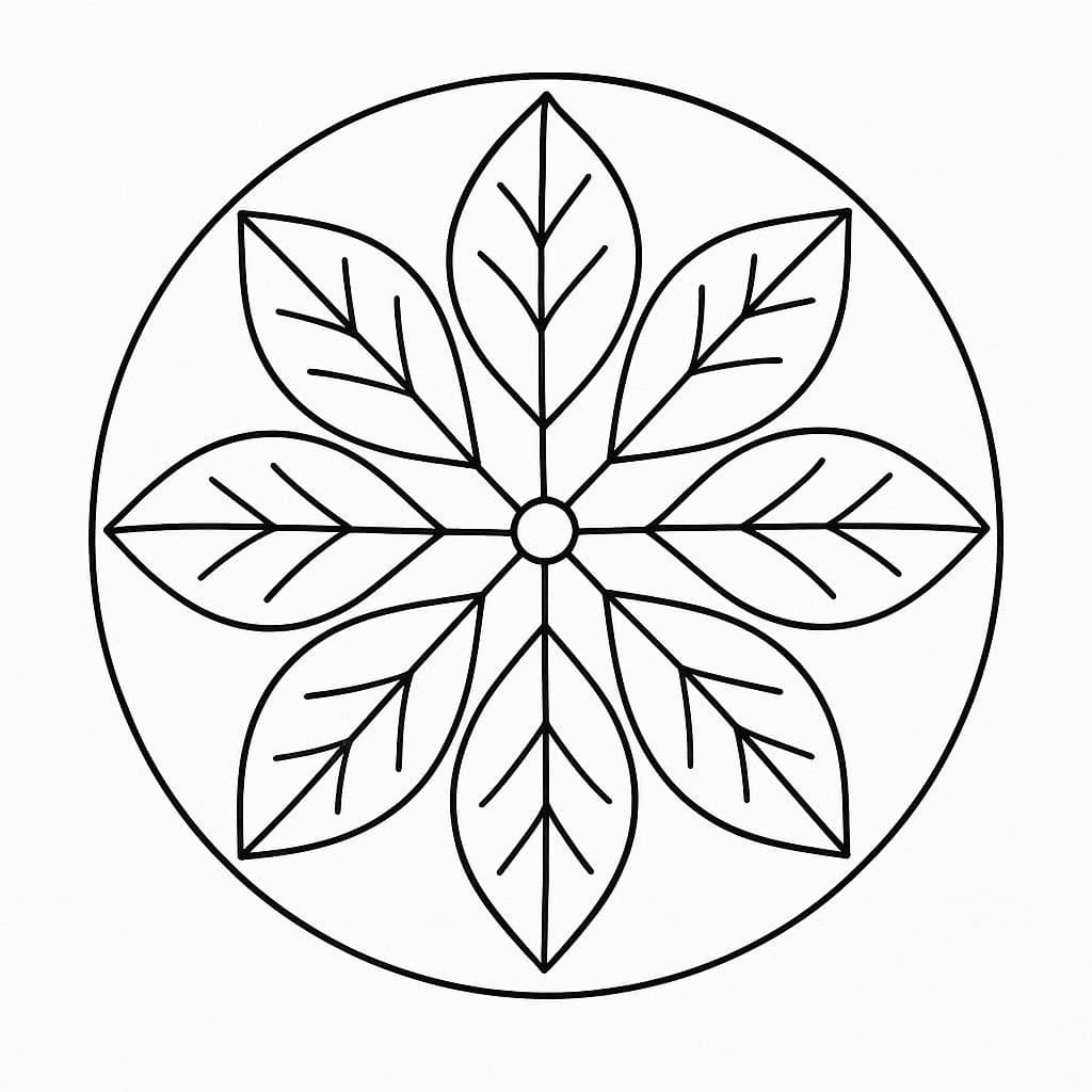 Perfect Leaves Mandala Coloring Page Mandalas Perfect Leaves Mandala Coloring Page Mandalas