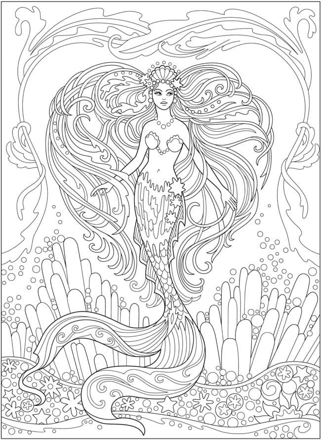 Perfect Mermaid Mandala Coloring Page Mandalas