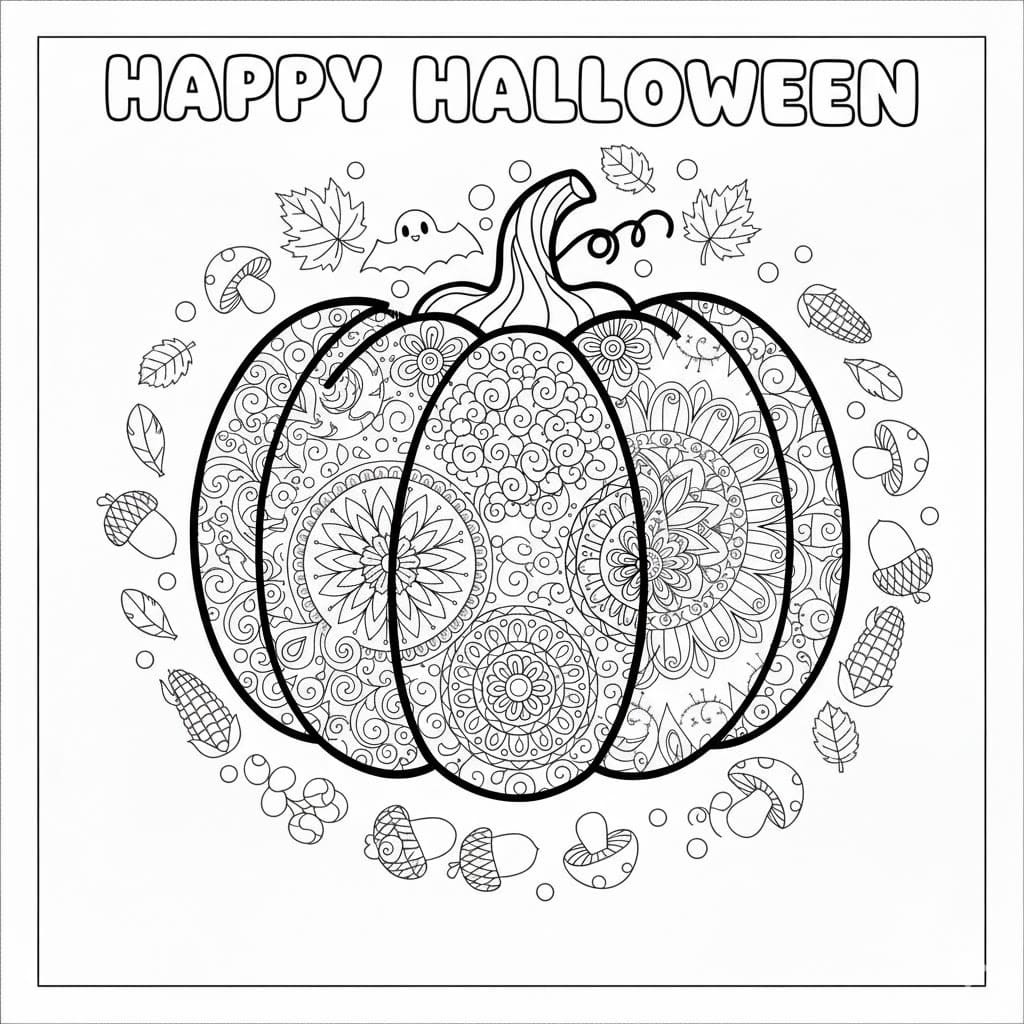 Perfect Pumpkin Mandala Coloring Page Mandalas