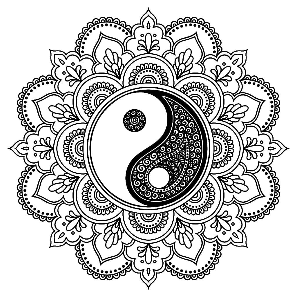 Perfect Yin Yang Mandala Coloring Page Mandalas