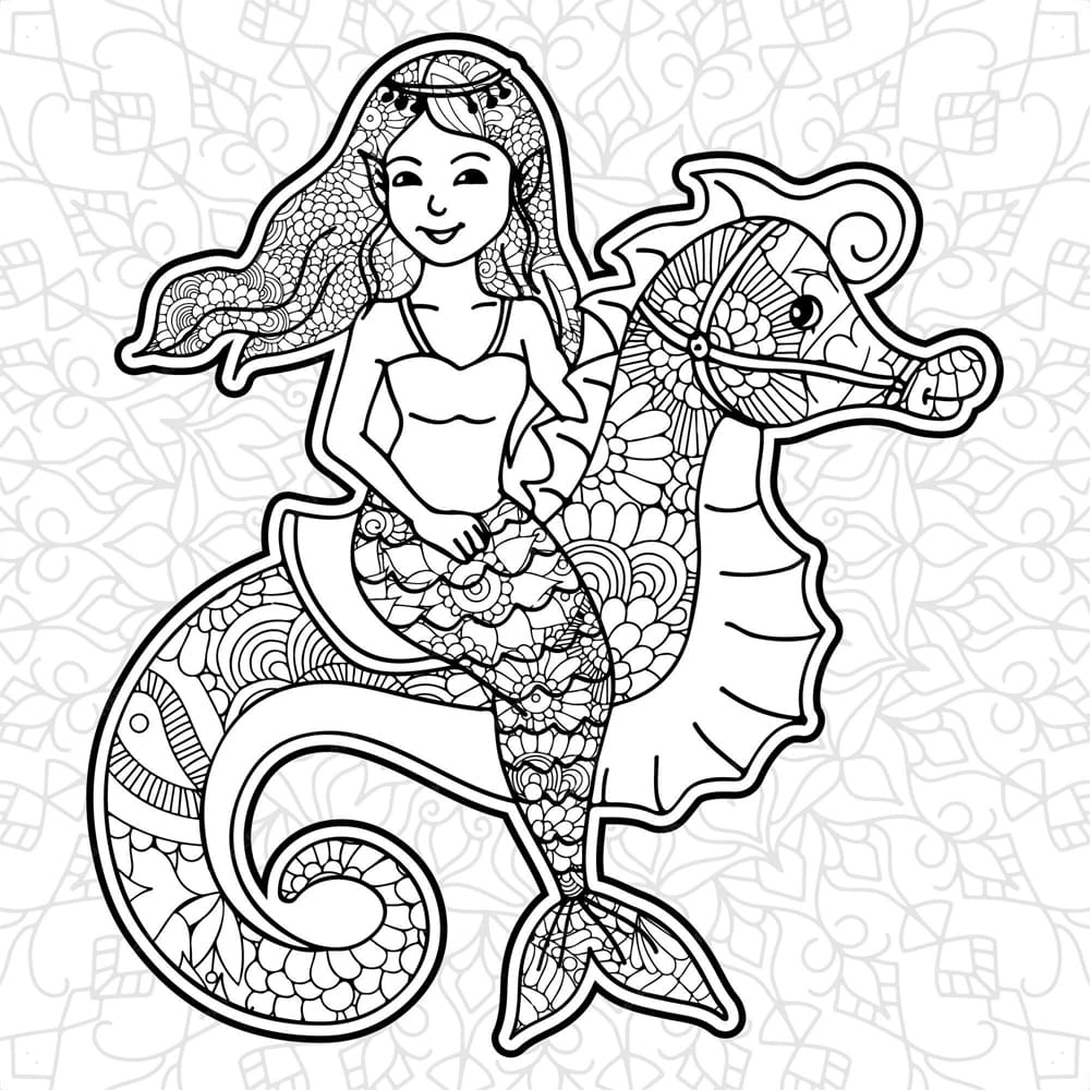 Picture Free Mermaid Mandala Coloring Page Mandalas