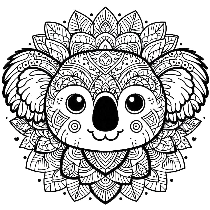 Picture Koala Mandala Coloring Page Mandalas