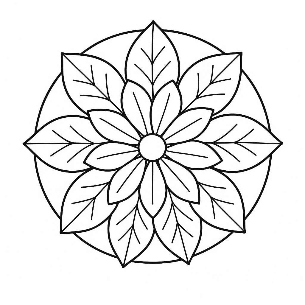 Leaves Mandala Coloring Pages Mandalas