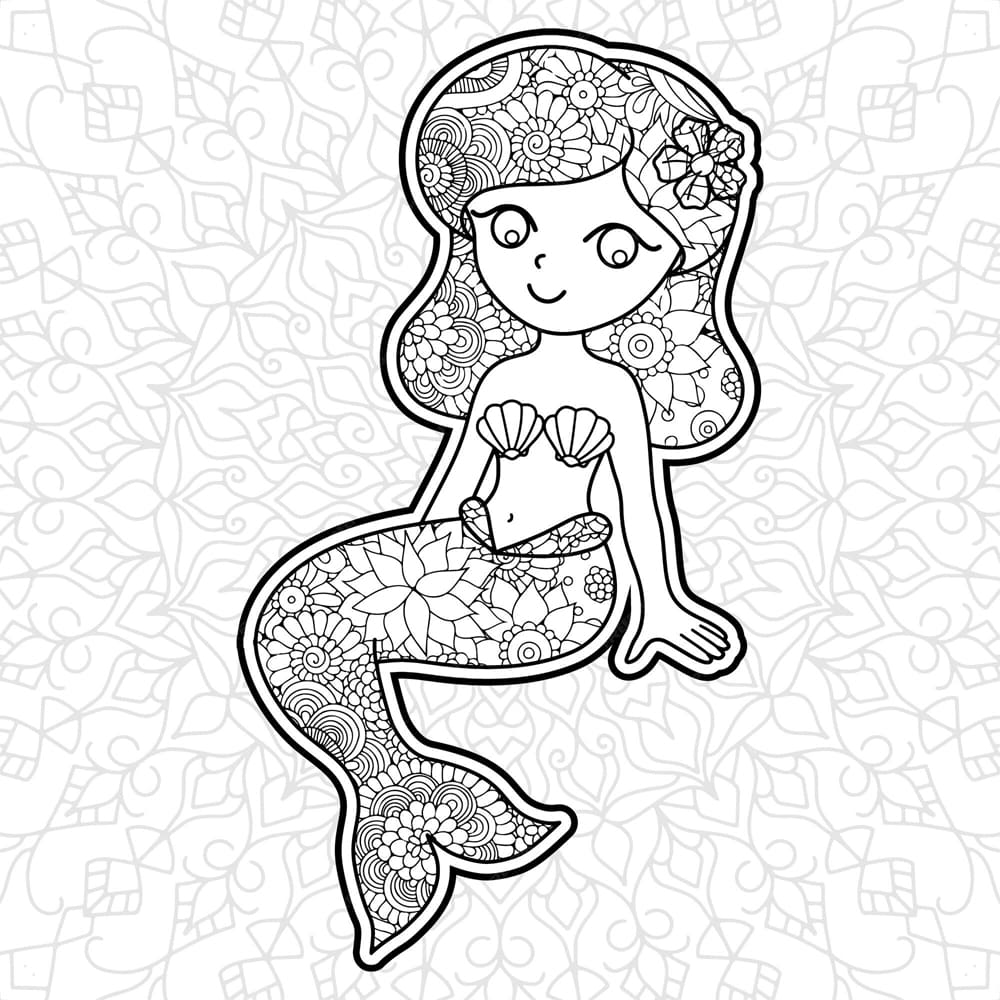 Picture Mermaid Mandala Coloring Page Mandalas