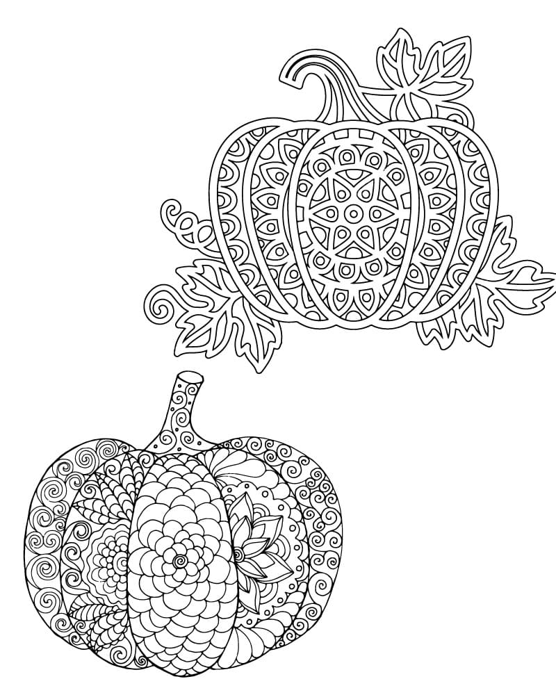 Picture Pumpkin Mandala Coloring Page Mandalas
