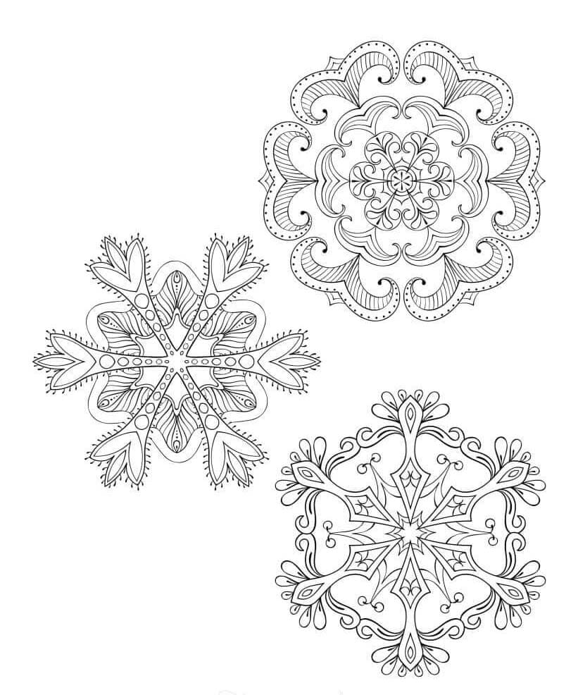 Picture Snowflake Mandala Coloring Page Mandalas