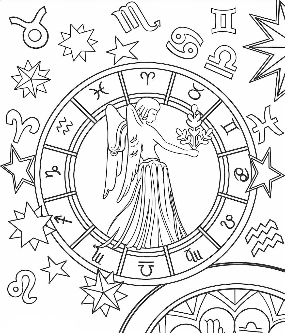 Picture Zodiac Mandala Coloring Page Mandalas