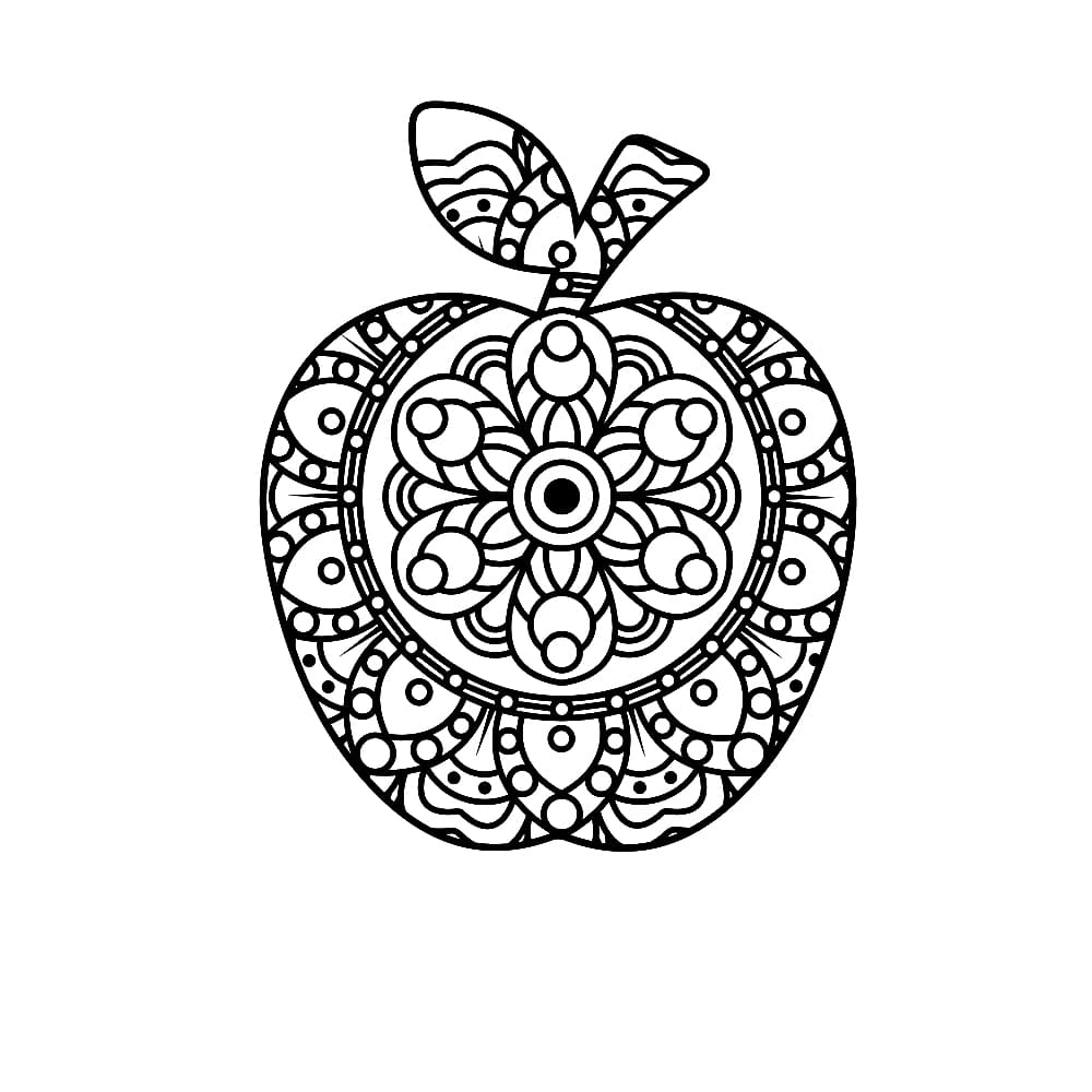 Pictures Apple Mandala Coloring Page Mandalas