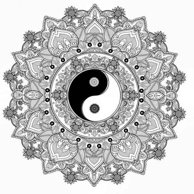 Pictures Yin Yang Mandala Coloring Page Mandalas