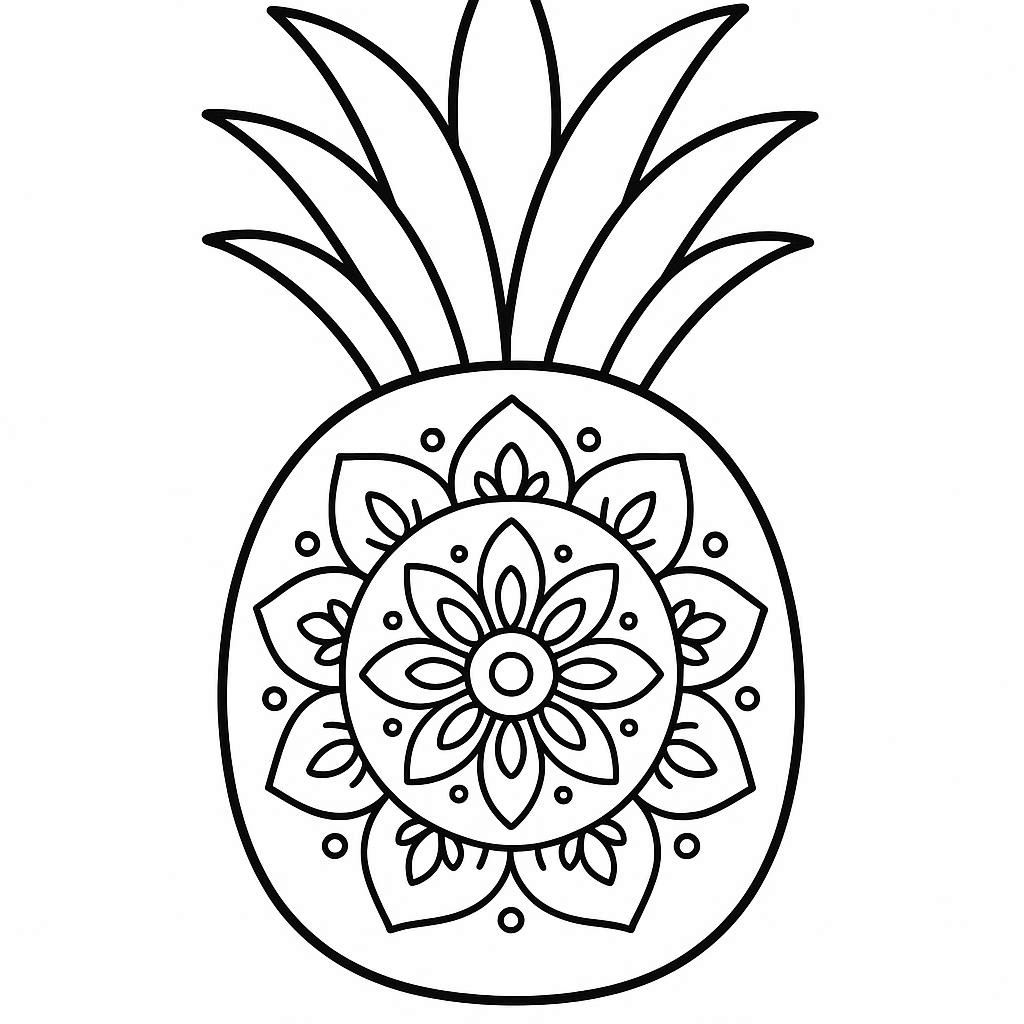 Pineapple Mandala Free Coloring Page Mandalas Pineapple Mandala Free Coloring Page Mandalas