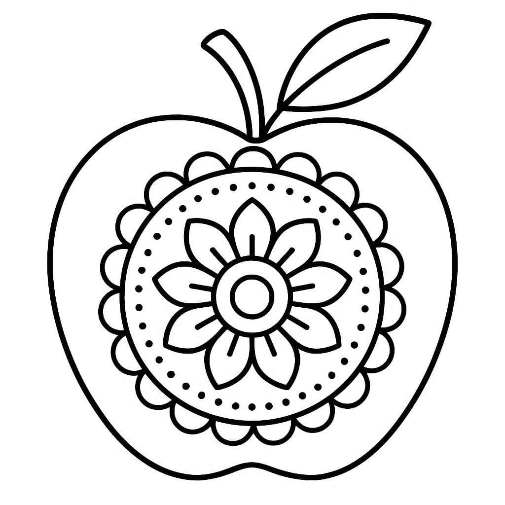 Print Apple Mandala Coloring Page Mandalas