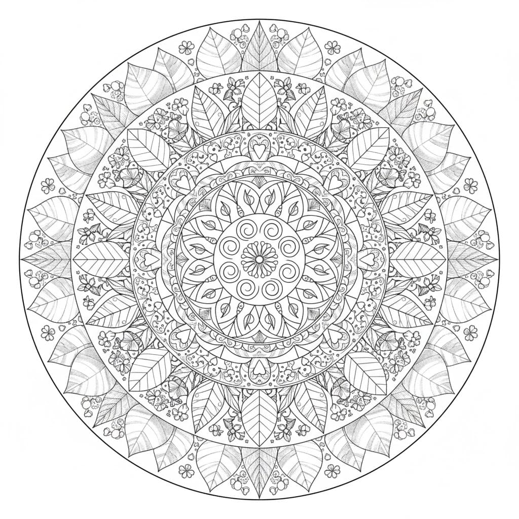 Print Free Leaves Mandala Coloring Page Mandalas Print Free Leaves Mandala Coloring Page Mandalas