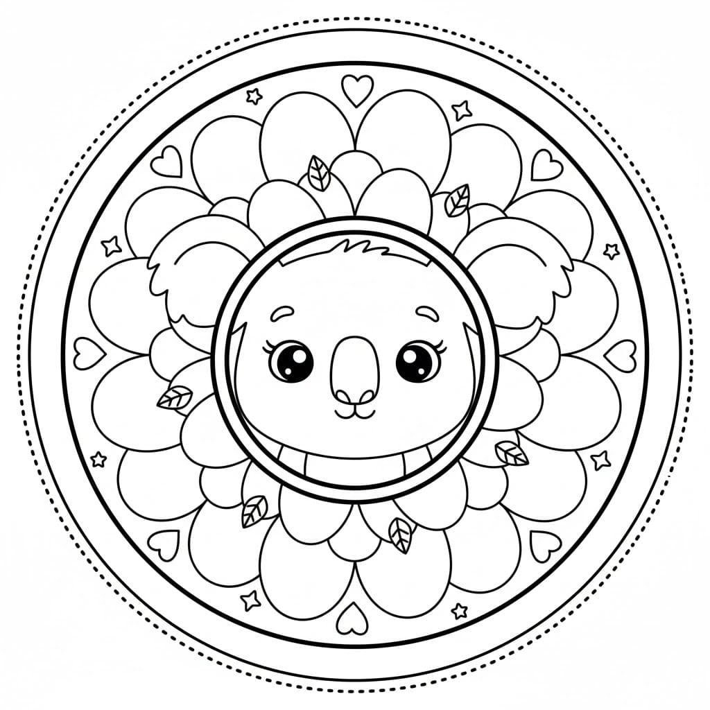 Print Koala Mandala Coloring Page Mandalas