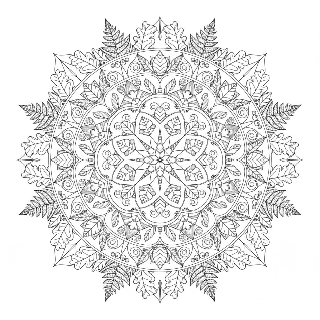 Print Leaves Mandala Coloring Page Mandalas Print Leaves Mandala Coloring Page Mandalas