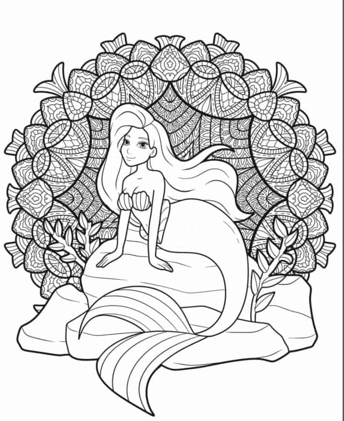 Print Mermaid Mandala Coloring Page Mandalas