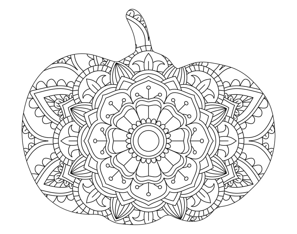 Print Pumpkin Mandala Coloring Page Mandalas