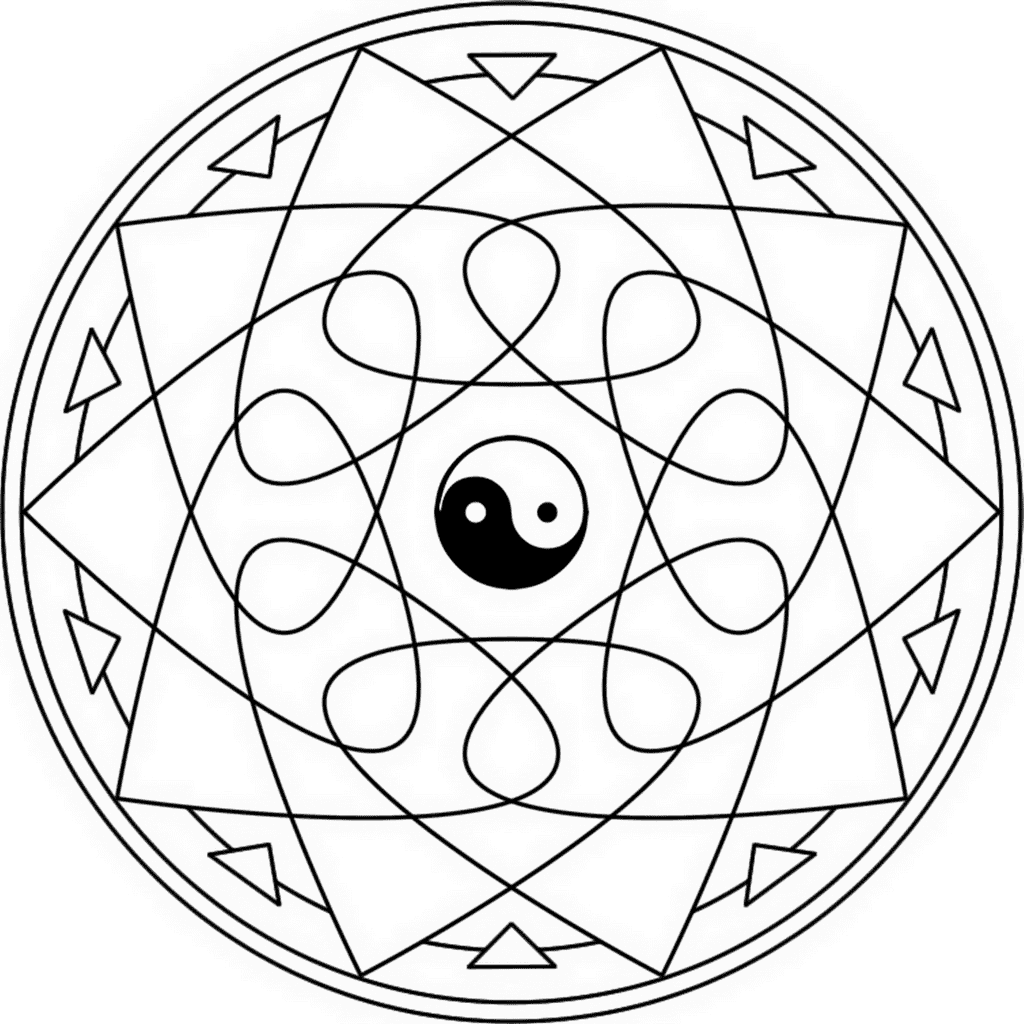 Print Yin Yang Free Mandala Coloring Page Mandalas
