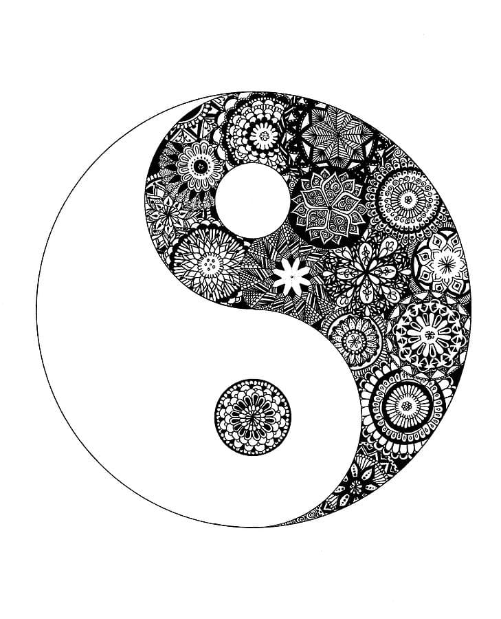 Print Yin Yang Mandala Coloring Page Mandalas