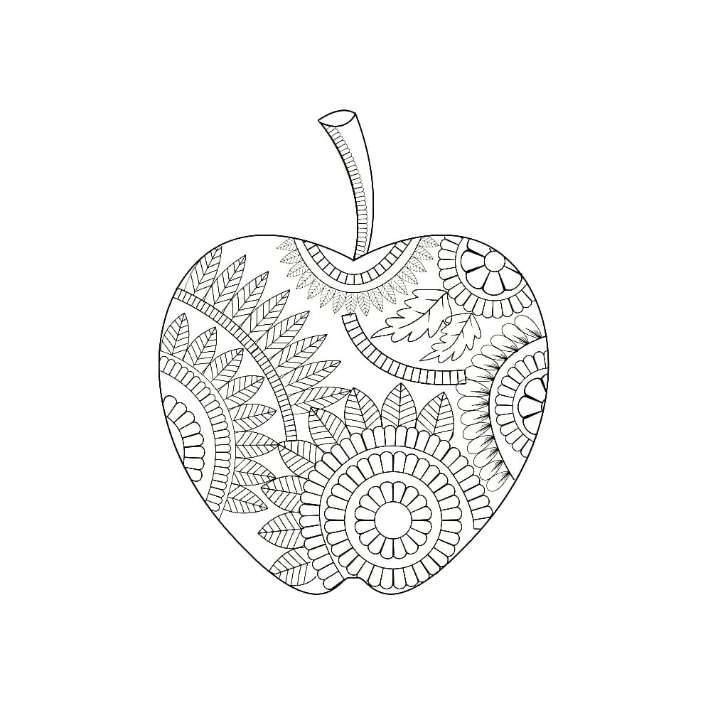 Printable Apple Mandala Coloring Page Mandalas
