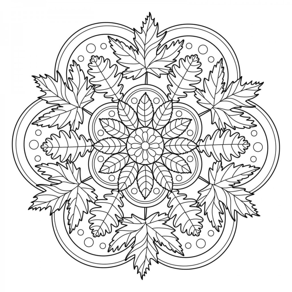 Printable Free Leaves Mandala Coloring Page Mandalas Printable Free Leaves Mandala Coloring Page Mandalas